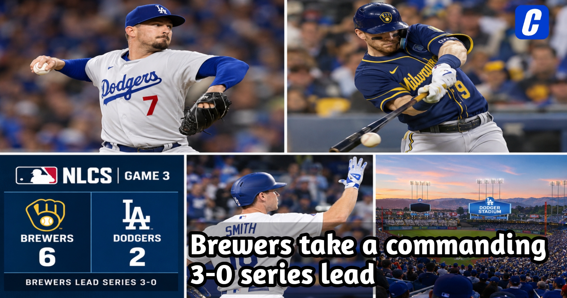 Milwaukee Brewers vs Los Angeles Dodgers Game 3 recap and 6-2 final score