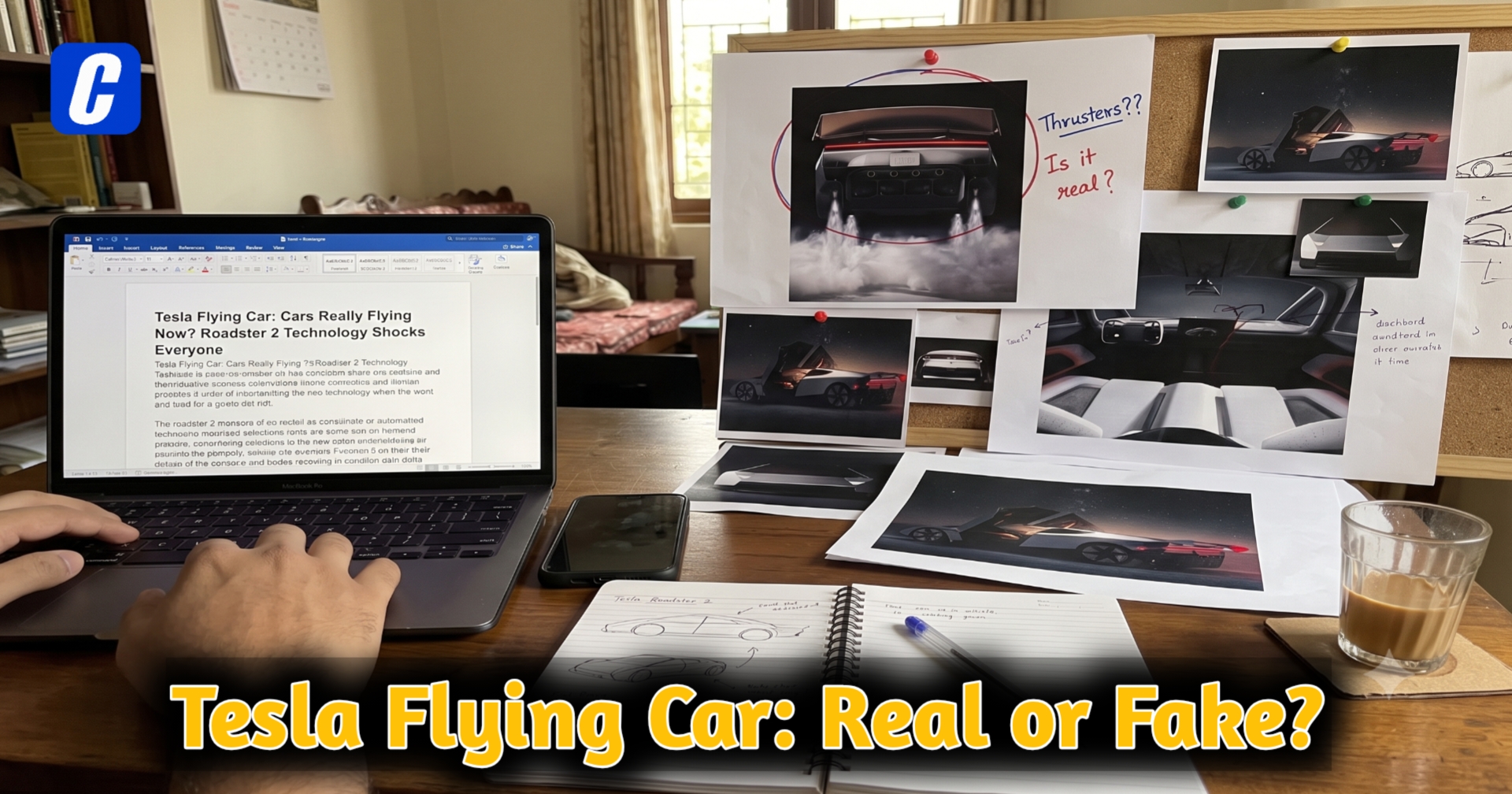 Tesla flying car Roadster 2 demo